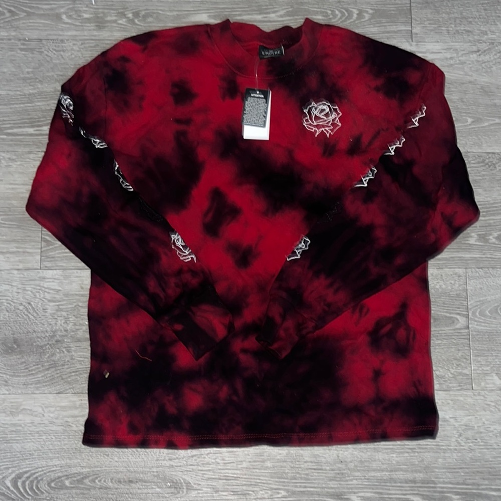 Red tie dye sweater